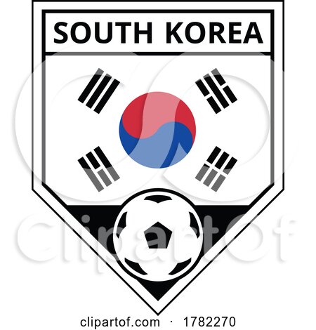 South Korea Angled Team Badge for Football Tournament by cidepix