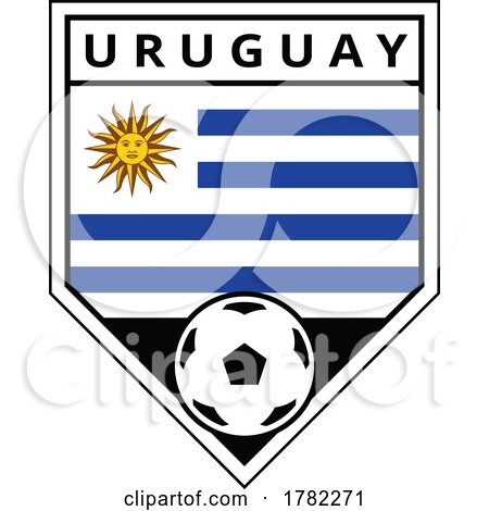 Uruguay Angled Team Badge for Football Tournament by cidepix
