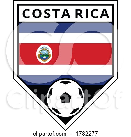 Costa Rica Angled Team Badge for Football Tournament by cidepix