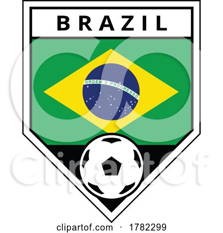 Brazil Angled Team Badge for Football Tournament by cidepix