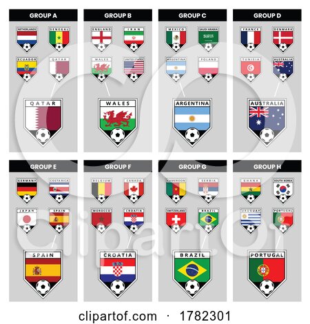 Angled Shield Team Badges and Groups from Football Tournament by cidepix