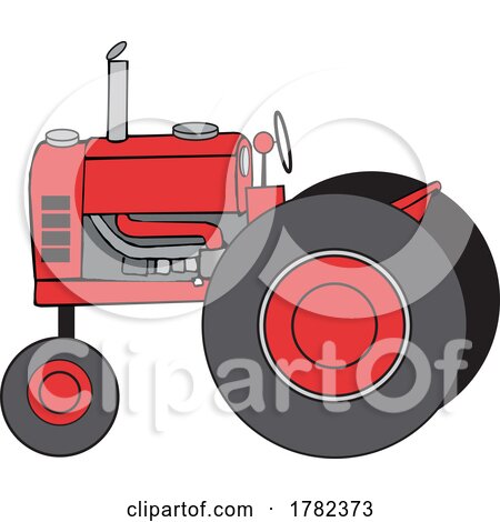 Cartoon Red Farm Tractor by djart