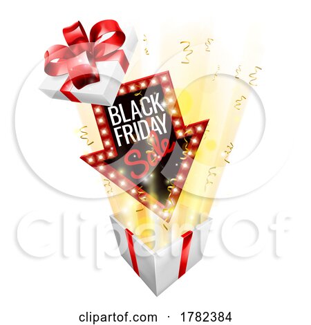 Black Friday Sale Gift Box Surprise Concept by AtStockIllustration