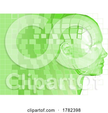Face Wireframe 3D Technology Concept by AtStockIllustration