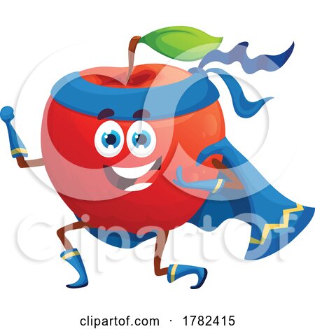 Super Apple Food Mascot by Vector Tradition SM