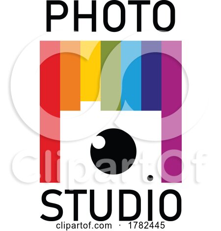 Camera and Colorful Stripes Photography Design by Vector Tradition SM