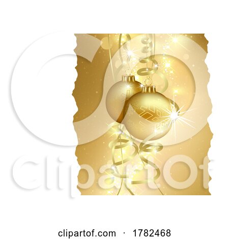 Golden Christmas Background with White Text Space by dero