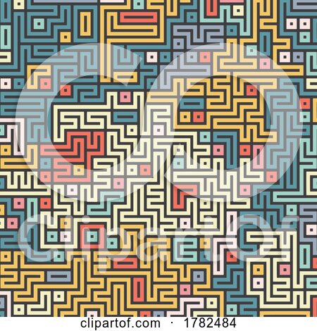 Retro Coloured Maze Style Pattern Background by KJ Pargeter