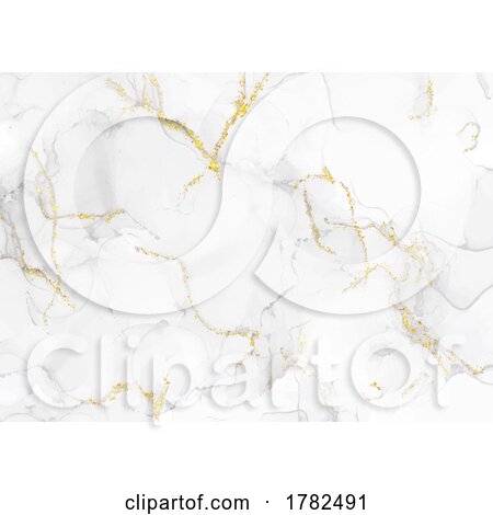 Elegant Hand Painted Alcohol Ink Background with Gold Glitter by KJ Pargeter