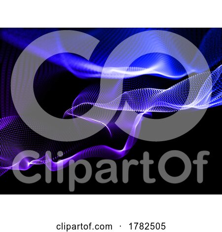 3D Abstract Network Communications Background with Flowing Particles Design by KJ Pargeter
