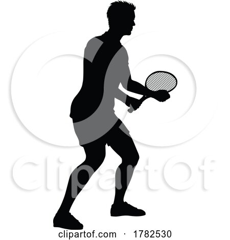 Tennis Silhouette Sport Player Man by AtStockIllustration