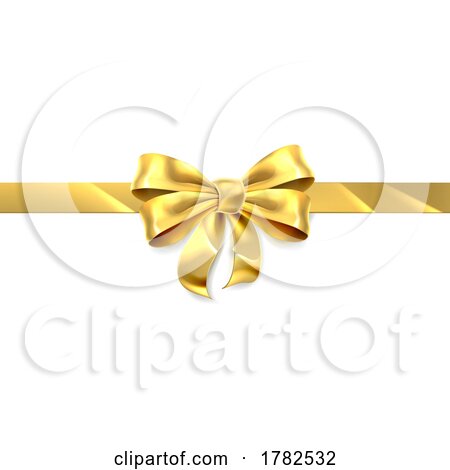 Gold Gift Golden Ribbon Present Bow by AtStockIllustration