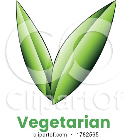 Vegetarian Icon with Shaded Green Leaves by cidepix