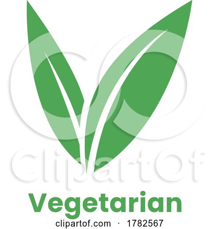 Vegetarian Icon with Green Leaves by cidepix