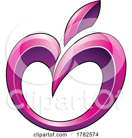 Apple Icon in Glossy Shades of Magenta by cidepix