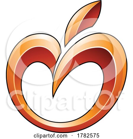 Apple Icon in Glossy Shades of Orange by cidepix