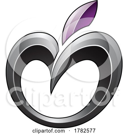 Apple Icon in Shades of Purple and Black by cidepix