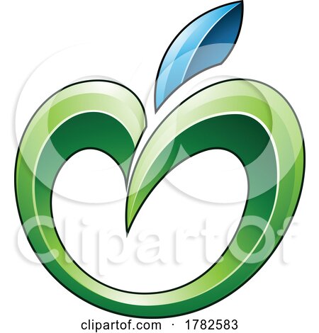 Apple Icon in Shades of Green and Blue by cidepix
