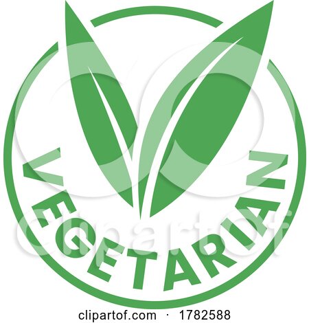Vegetarian Round Icon with Green Leaves - Icon 9 by cidepix