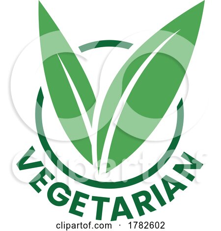 Vegetarian Round Icon with Green Leaves and Dark Green Text - Icon 8 by cidepix