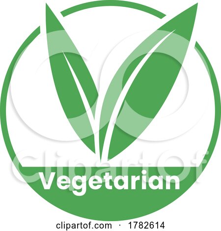 Vegetarian Round Icon with Green Leaves - Icon 2 by cidepix
