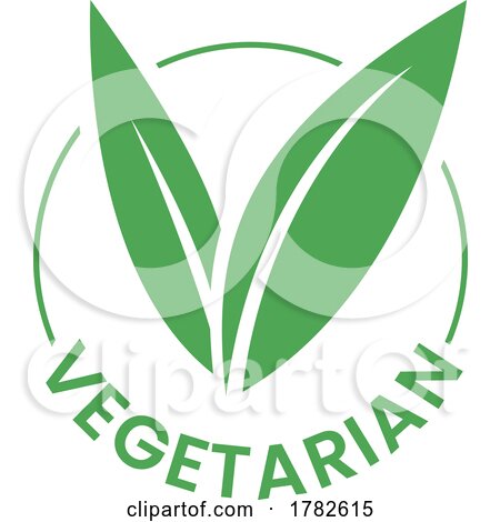 Vegetarian Round Icon with Green Leaves - Icon 3 by cidepix