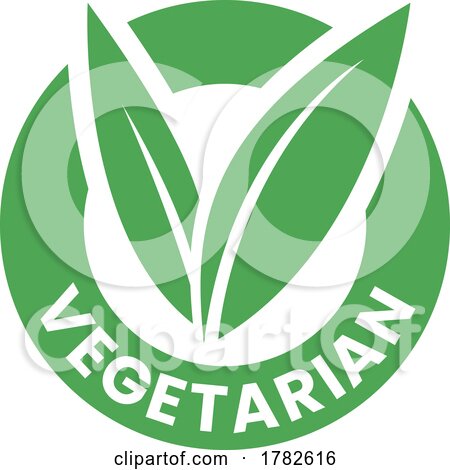 Vegetarian Round Icon with Green Leaves - Icon 4 by cidepix