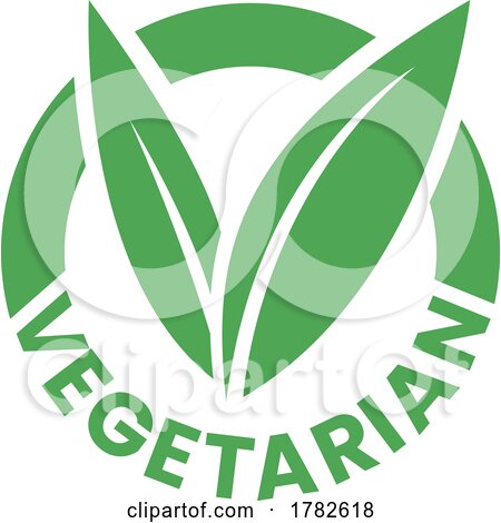 Vegetarian Round Icon with Green Leaves - Icon 6 by cidepix