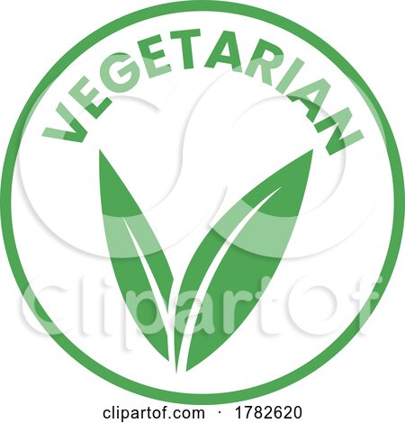 Vegetarian Round Icon with Green Leaves - Icon 1 by cidepix