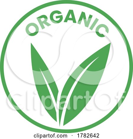 Organic Round Icon with Green Leaves - Icon 1 by cidepix