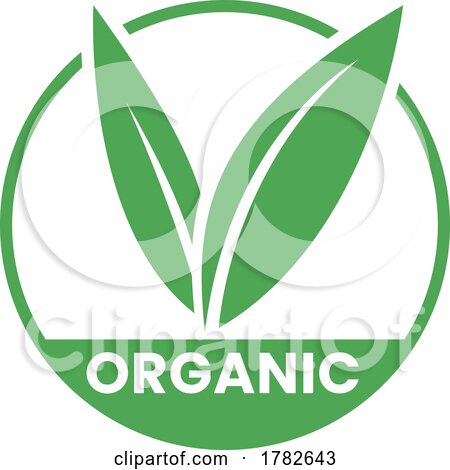 Organic Round Icon with Green Leaves - Icon 2 by cidepix