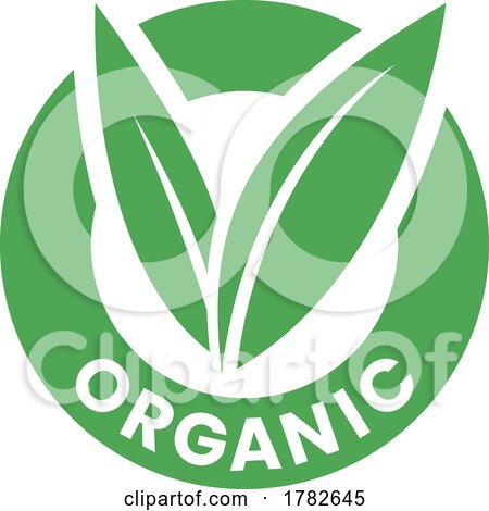 Organic Round Icon with Green Leaves - Icon 4 by cidepix