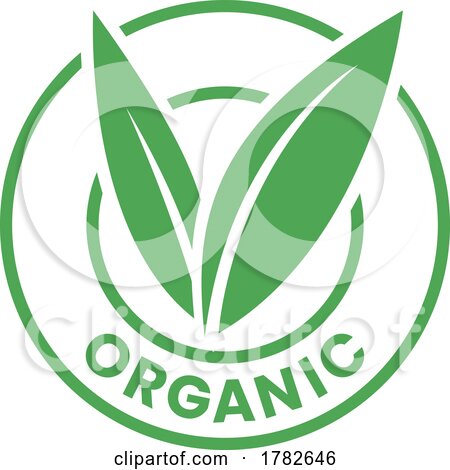 Organic Round Icon with Green Leaves - Icon 5 by cidepix