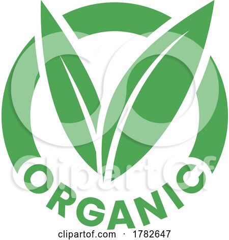 Organic Round Icon with Green Leaves - Icon 6 by cidepix