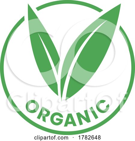 Organic Round Icon with Green Leaves - Icon 7 by cidepix