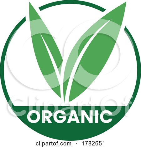 Organic Round Icon with Green Leaves and Dark Green Text - Icon 2 by cidepix