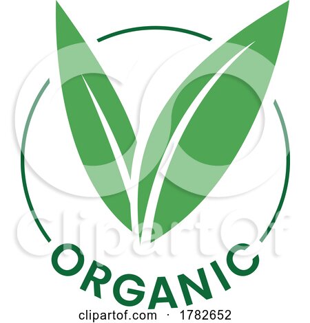 Organic Round Icon with Green Leaves and Dark Green Text - Icon 3 by cidepix