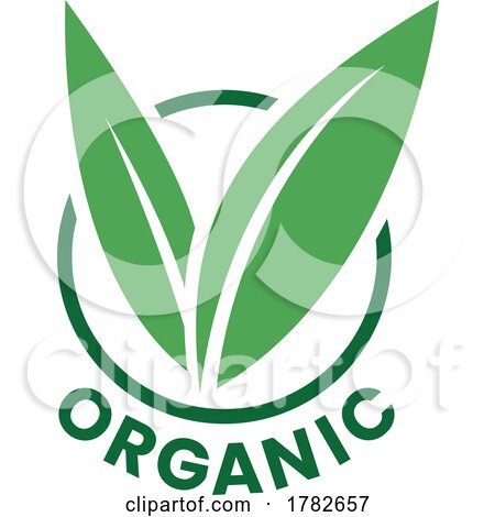 Organic Round Icon with Green Leaves and Dark Green Text - Icon 8 by cidepix