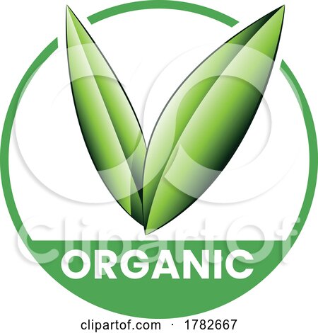 Organic Round Icon with Shaded Green Leaves - Icon 2 by cidepix