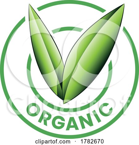 Organic Round Icon with Shaded Green Leaves - Icon 5 by cidepix