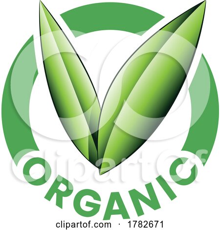 Organic Round Icon with Shaded Green Leaves - Icon 6 by cidepix