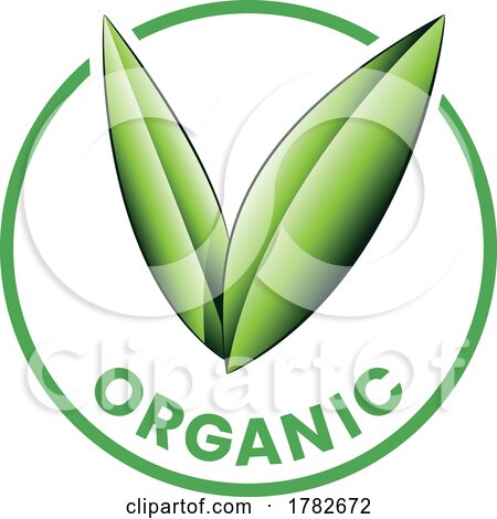 Organic Round Icon with Shaded Green Leaves - Icon 7 by cidepix
