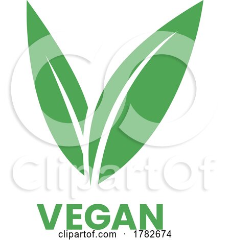 Vegan Icon with Green Leaves by cidepix