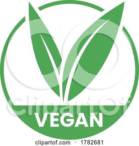 Vegan Round Icon with Green Leaves - Icon 2 by cidepix