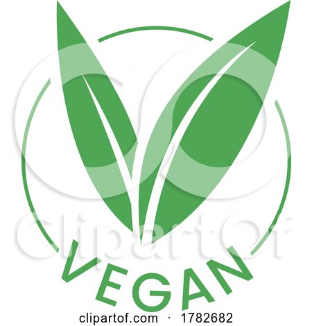 Vegan Round Icon with Green Leaves - Icon 3 by cidepix