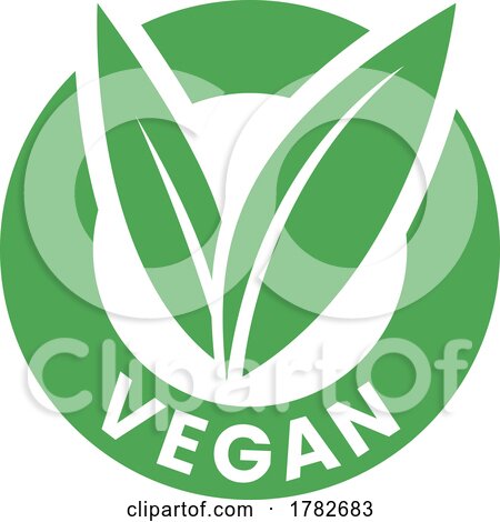 Vegan Round Icon with Green Leaves - Icon 4 by cidepix