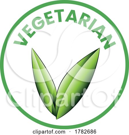 Vegetarian Round Icon with Shaded Green Leaves - Icon 1 by cidepix