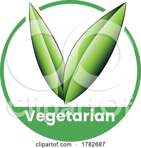 Vegetarian Round Icon with Shaded Green Leaves - Icon 2 by cidepix