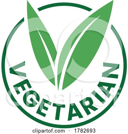Vegetarian Round Icon with Green Leaves and Dark Green Text - Icon 9 by cidepix