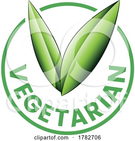Vegetarian Round Icon with Shaded Green Leaves - Icon 9 by cidepix